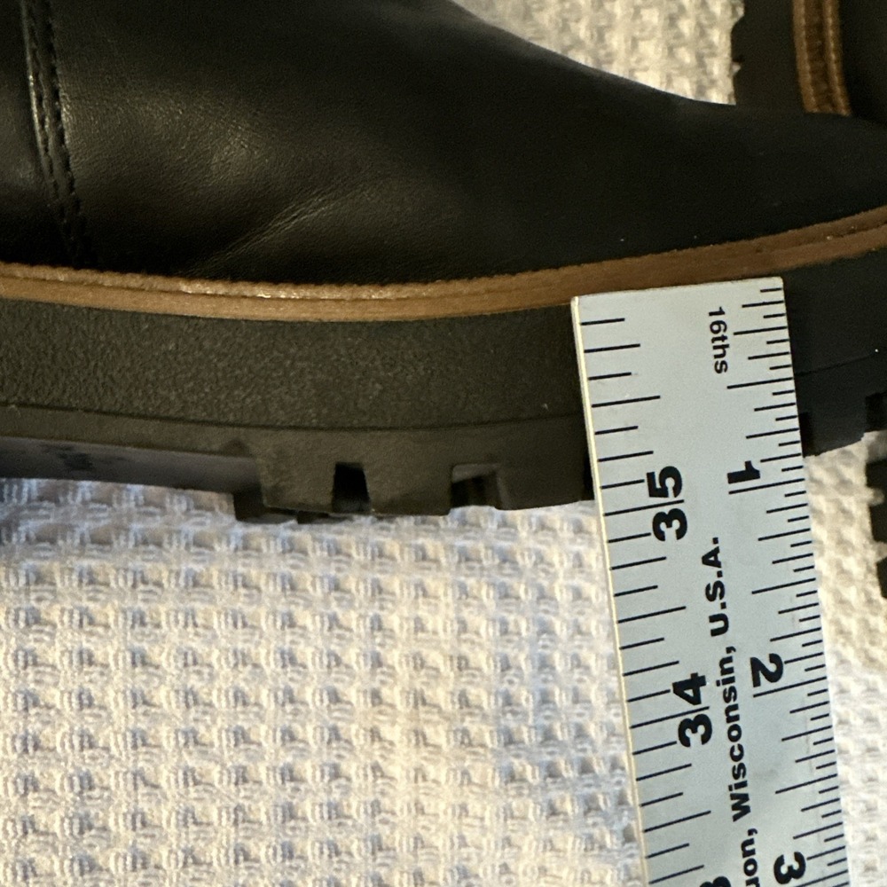 Sam Edelman Women's Laguna Lug-Sole Leather Chelsea Weatherproof Black Boot Sz 8 - Picture 12 of 13